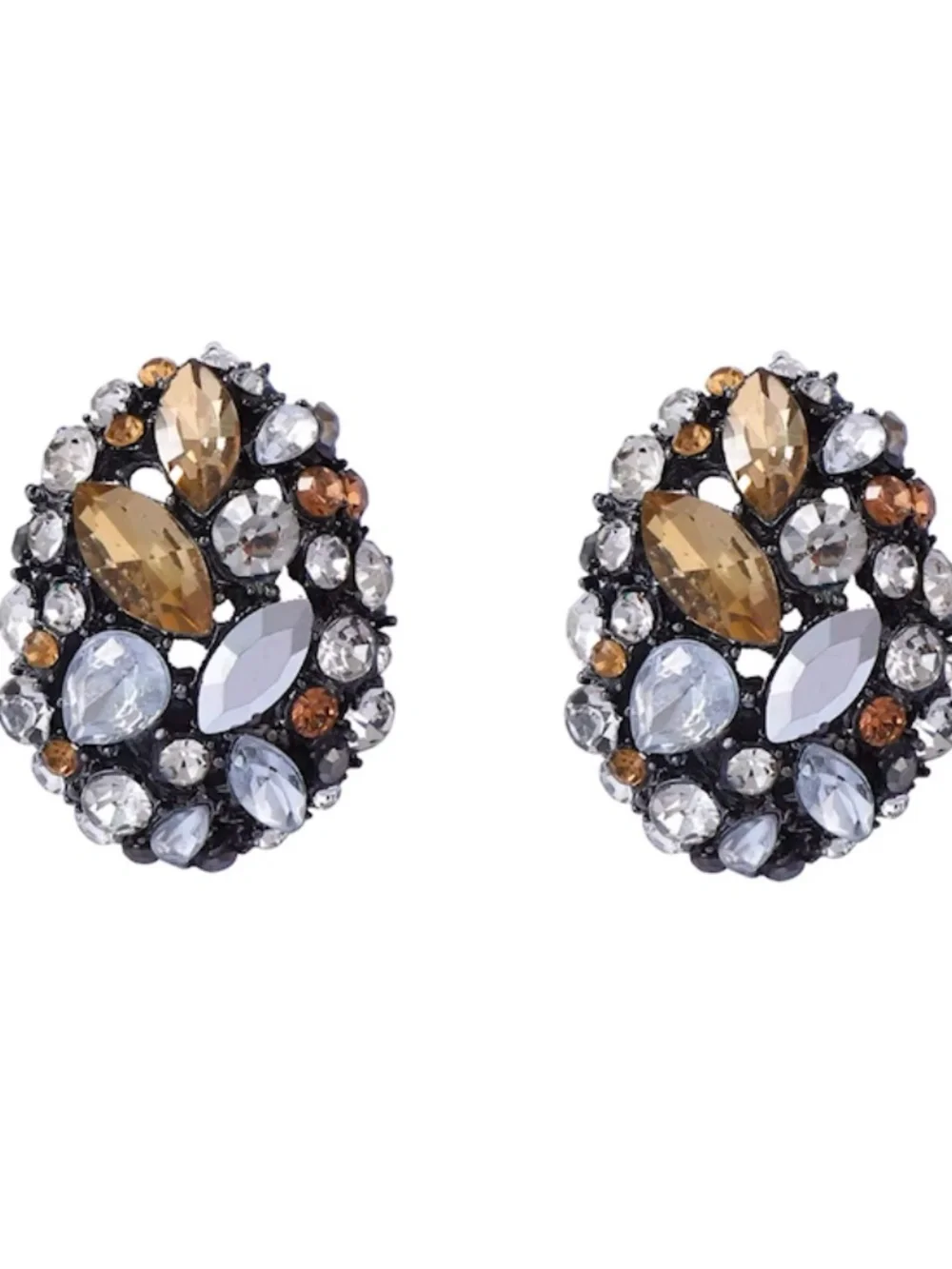 NWT Zara Jeweled Button Earrings